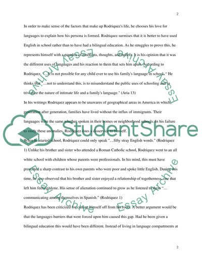 Richard Rodriguez and Bilingual Education