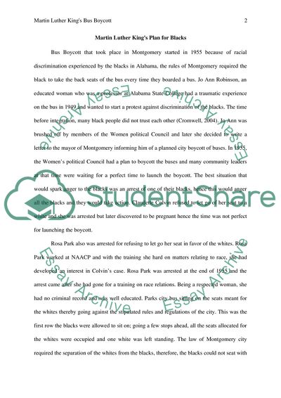 Martin Luther Kings Bus Boycott