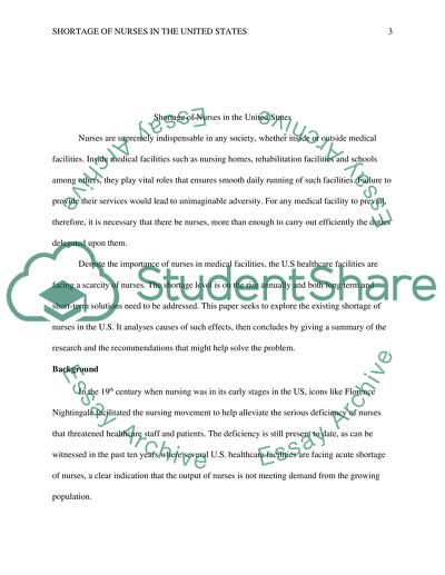 Shortage of Nurses in the United States