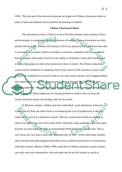 Chinese and American Classroom Culture