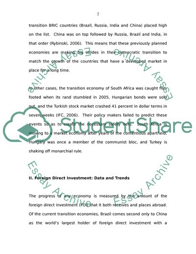 Transition Economy of Brazil