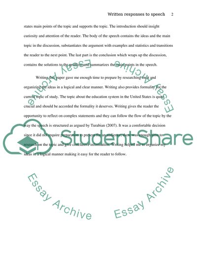 Written Responses to Speech