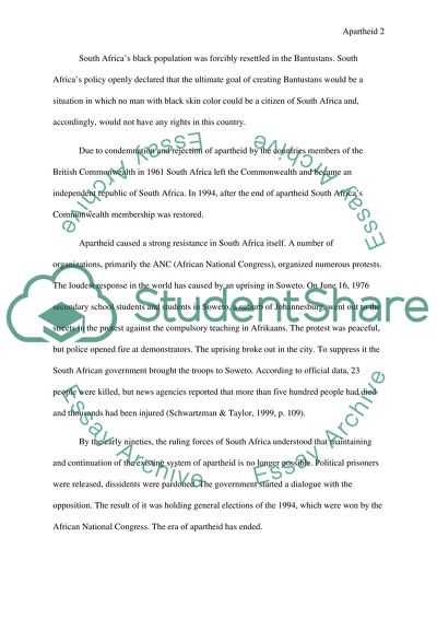 South Africas Apartheid Policy of 1948