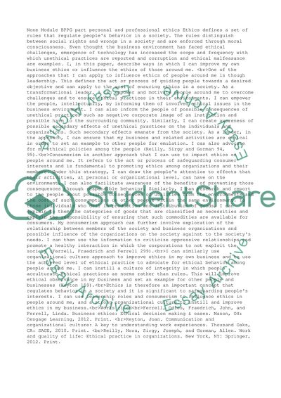 BPPG Part I, Personal and Professional Ethics