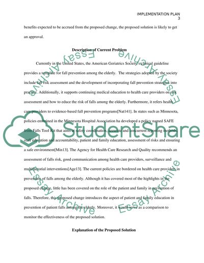 Medical Education: Developing an Implementation Plan for Prevention of Patient Falls