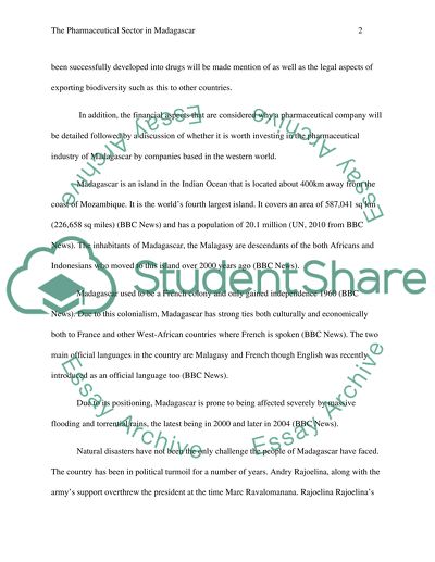 The Pharmaceutical Sector in Madagascar