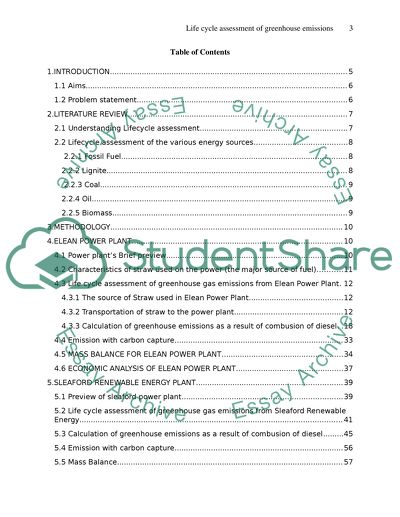 Life Cycle Assessment of Greenhouse Gas Emissions
