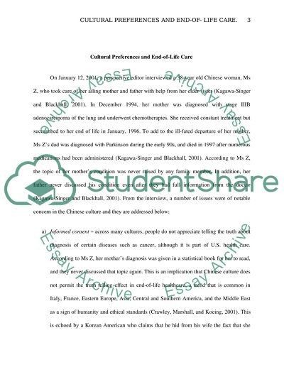 Cultural Preferences and End-of-Life Care