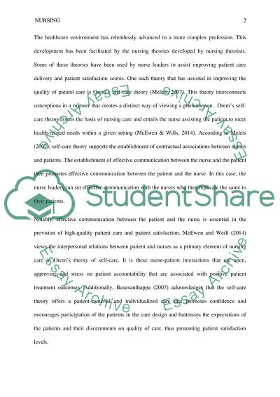 Application of Nursing Theory to administrative practice arena