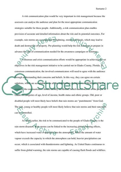 Risk Communication Plan