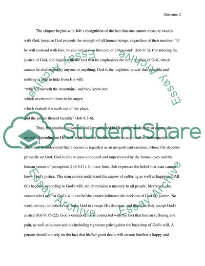 The Ninth Chapter of the Book of Job