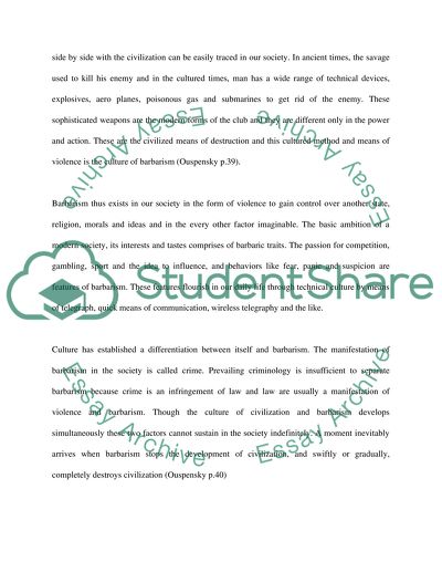 The Moral Implications of Oretga and Gassets Account of Barbarism