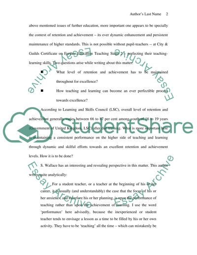 Major Educational Issues in Further Education