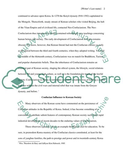 Confucian Influence on Korean Society