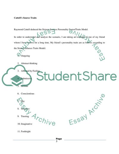 Cattells Source Traits