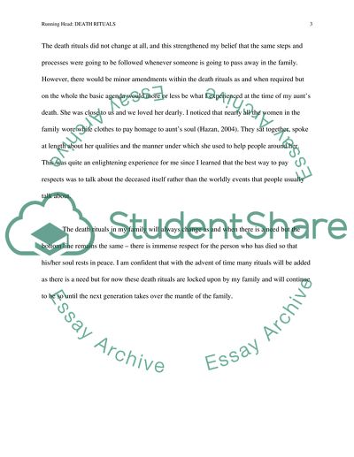 Death Rituals in the Family