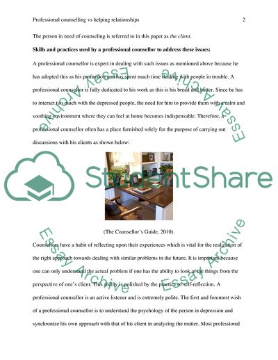 Comparison of Professional Counselling and Helping Relationships