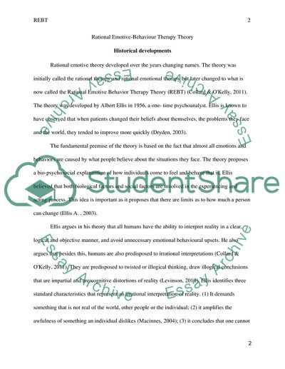 Rational-Emotive Behavior Therapy Theory