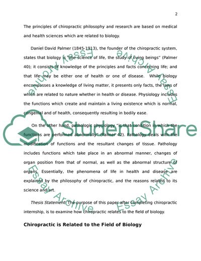 The Relationship of Chiropractic With Biology