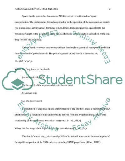 Aerospace, New Shuttle Service