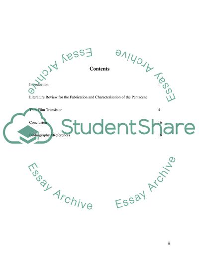 The Fabrication of the Pentacene Thin Film Transistor