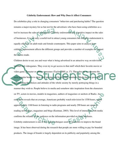 How Celebrity Endorsement effects Consumer Behavior