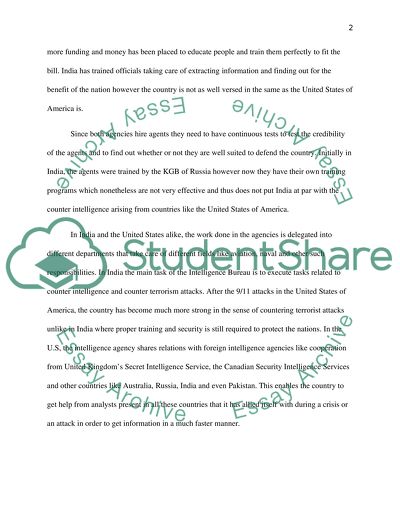 Comparison of the US and Foreign Counter Intelligence