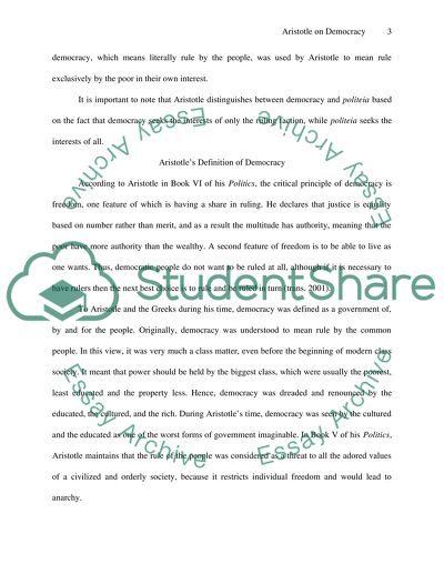 Aristotles on Democracy