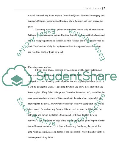 What If My Family Belongs to Upper Class in China or Russia