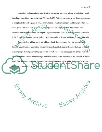 Arbitrariness of Language