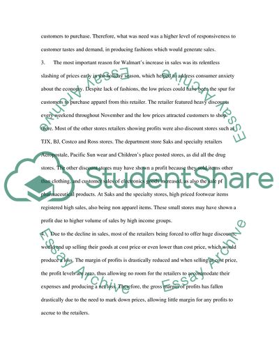 Disappointing Sales During Holiday Season