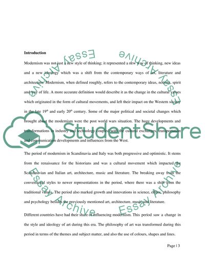 Modernism in Scandinavia and Italy in the 1920-1970th