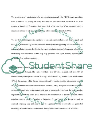 Yorkshire Tourism Investment Research