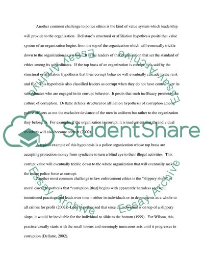 The Future and Challenge to Police Ethics