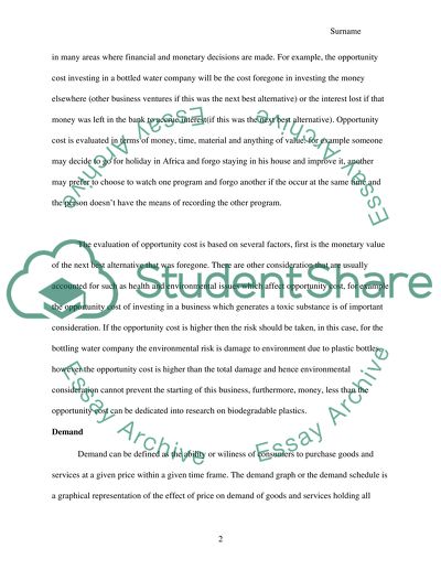 Bottled water Economics research