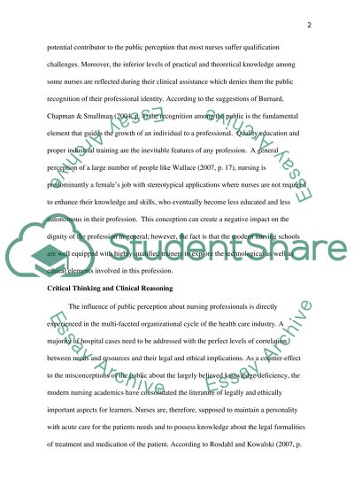 Public Perception of Nursing / Healthcare