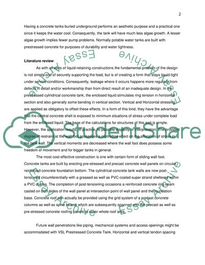Design and construction of a prestressed concrete tank