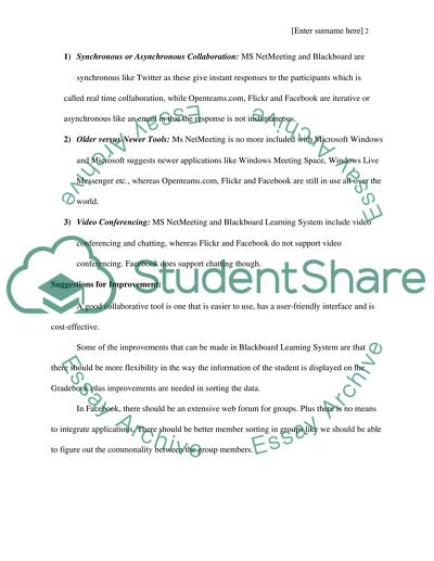 Collaboration Tools-Comparison and Contrast