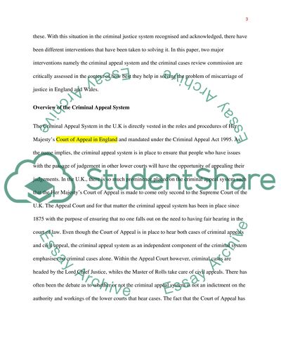 Problem of Miscarriages of Justice in England and Wales