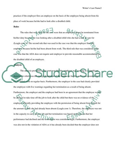 Discriminatory Actions as per ADA and FMLA Provisions