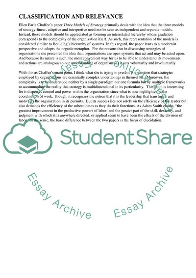 Three Models of Strategy