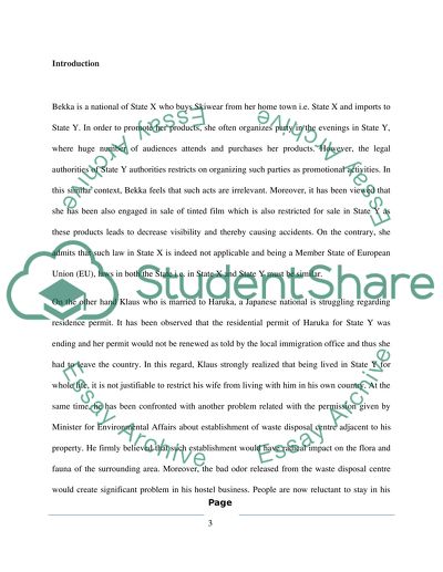 EU Law Problem Scenario