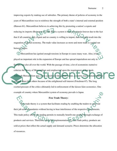 Free trade vs Mercantilism