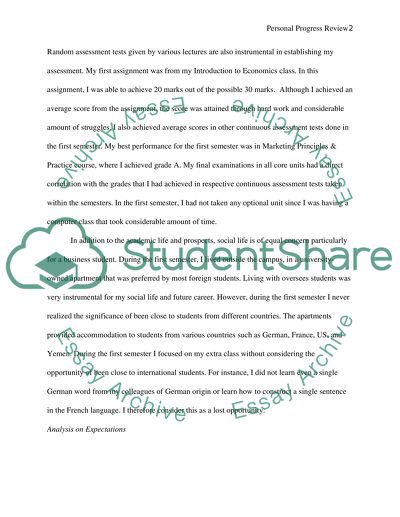 A Review of Personal Progress