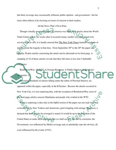 Media and 9/11: New York City and Cairo