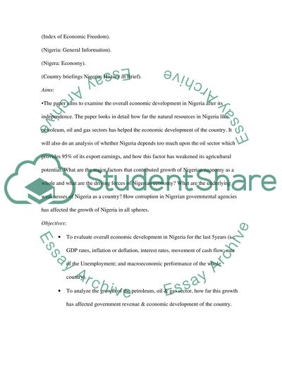 The Structure and Development of Nigerian Economy