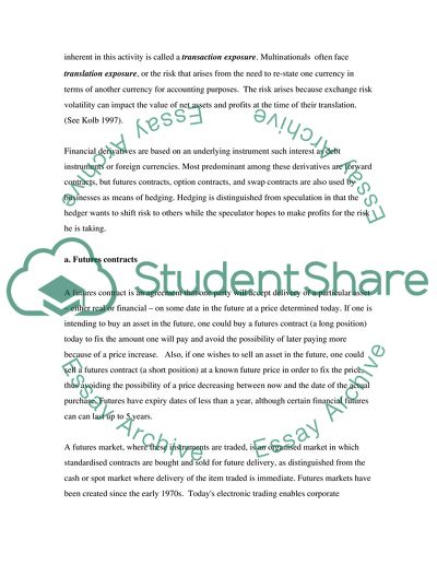 Foreign Exchange-Rate Risk Management