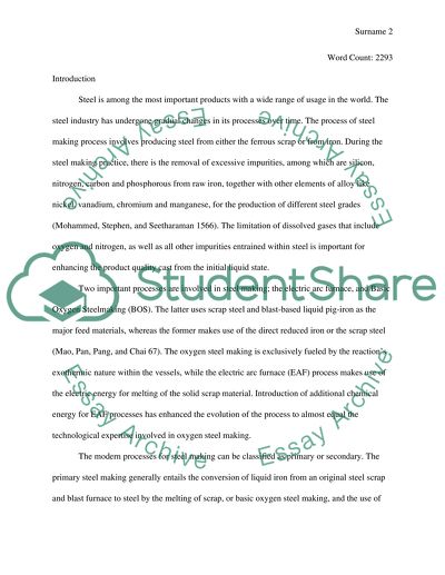 The Modern Processes for Steel Making