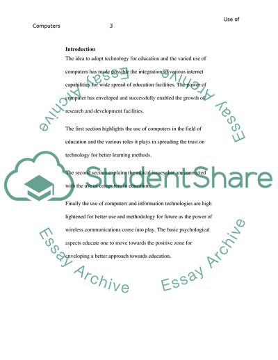 The Use Of Computers In Education
