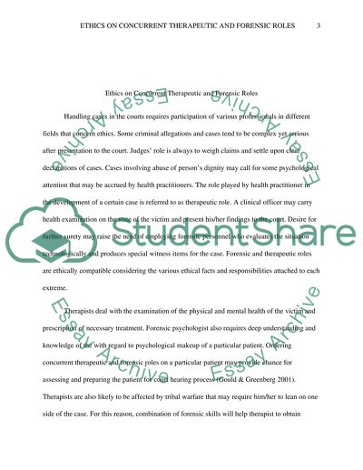 The Role, Responsibilities and Relationships of Medical and Forensic Personnel in Criminal Cases